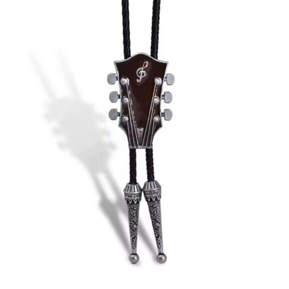 New Howdy Partner! Gig 'Em Aggies Western Cowboy Guitar Head Maroon Bolo Tie